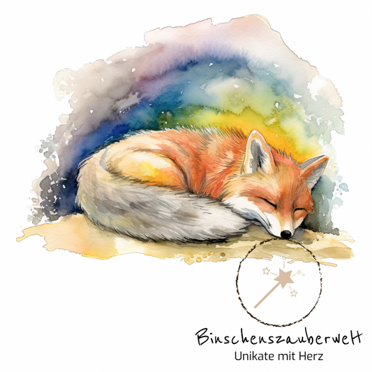 Bügelbild schlafender Fuchs